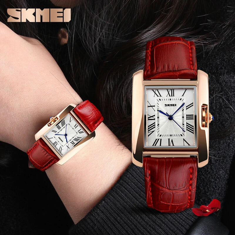 Brand Elegant Retro Watches Women Fashion Luxury Quartz Watch Clock Woman Female Casual Leather Strap Women'S Wristwatches