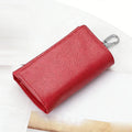 Unisex Genuine Leather Key Holder Wallet - Car/House Key Organizer with Card Slots, Compact Keychain Bag (Gift Ready