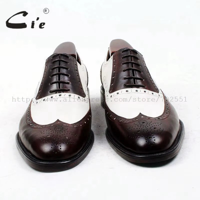 Cie round Toe Brown White Bespoke Men Shoe Custom Handmade 100%Genuine Calf Leather Outsole Breathable Men'S Oxford Shoe Ox438
