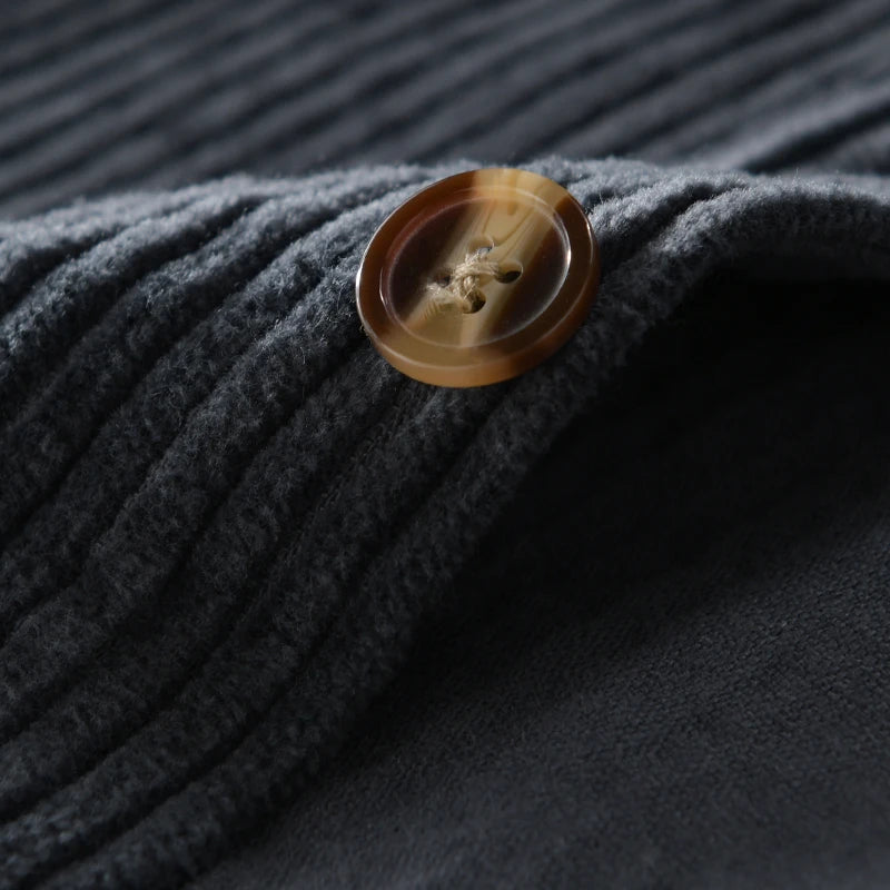 Thickening plus Size Long Sleeve Corduroy Cotton Shirt Men Brand Trendy French Style Designer Quality Top Clothes Chemise Homme