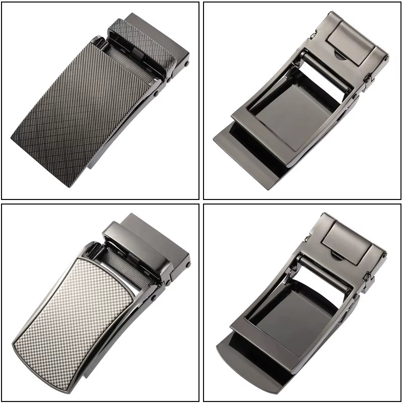 31Mm Leather Belts for Men Alloy Automatic Buckle without Holes Men Brown Belt Natural Cowhide Suit Belt Male