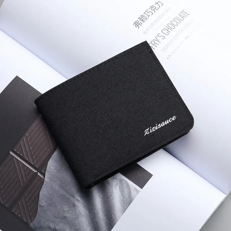 Canvas Men Wallet Black/Blue/Gray Card Holder Wallet Male Money Bag Id/Photo/Bank Holder Short Purse Credit Card Case Bag