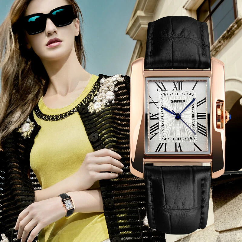 Brand Elegant Retro Watches Women Fashion Luxury Quartz Watch Clock Woman Female Casual Leather Strap Women'S Wristwatches